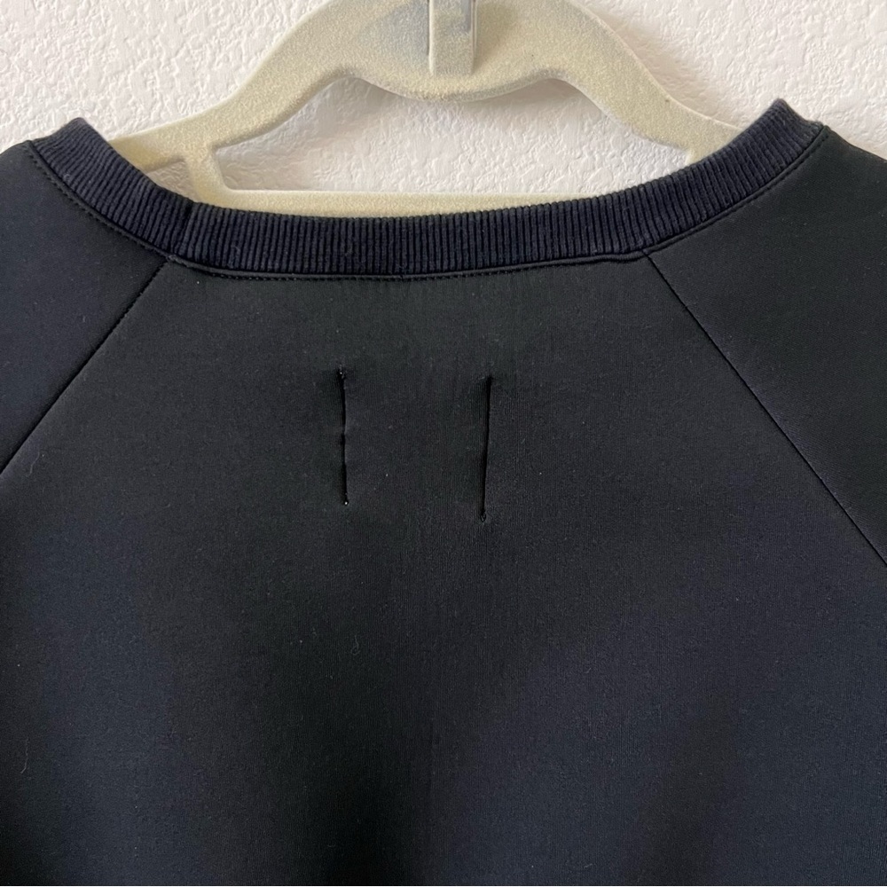 UNIF Black Holographic Neoprene Crop Sweatshirt Grunge Y2K Goth Small - Picture 11 of 16